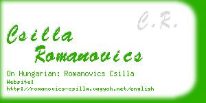 csilla romanovics business card